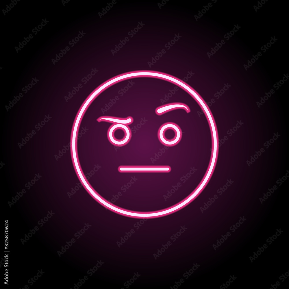 Poster suspect neon icon. simple thin line, outline vector of emoji icons for ui and ux, website or mobile 