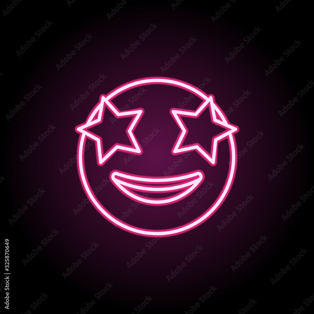 Poster star day neon icon. simple thin line, outline vector of emoji icons for ui and ux, website or mobile