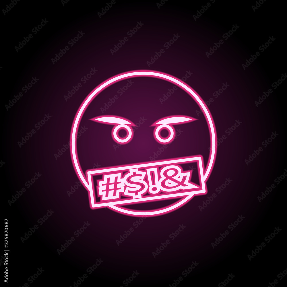 Poster swear neon icon. simple thin line, outline vector of emoji icons for ui and ux, website or mobile ap