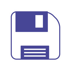 Isolated diskette line style icon vector design