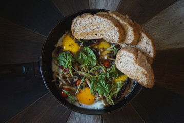 Brunch Pan with Fried Eggs