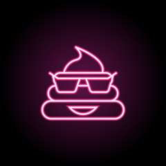 Cool shit neon icon. Simple thin line, outline vector of emoji icons for ui and ux, website or mobile application