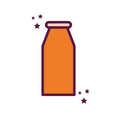 Isolated milk bottle line and fill style icon vector design