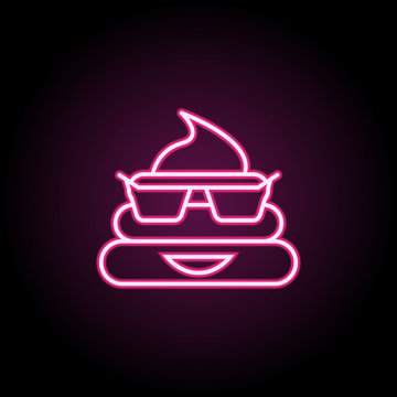 recommend clip art: Cool shit neon icon. Simple thin line, outline vector of emoji icons for ui and ux, website or mobile application