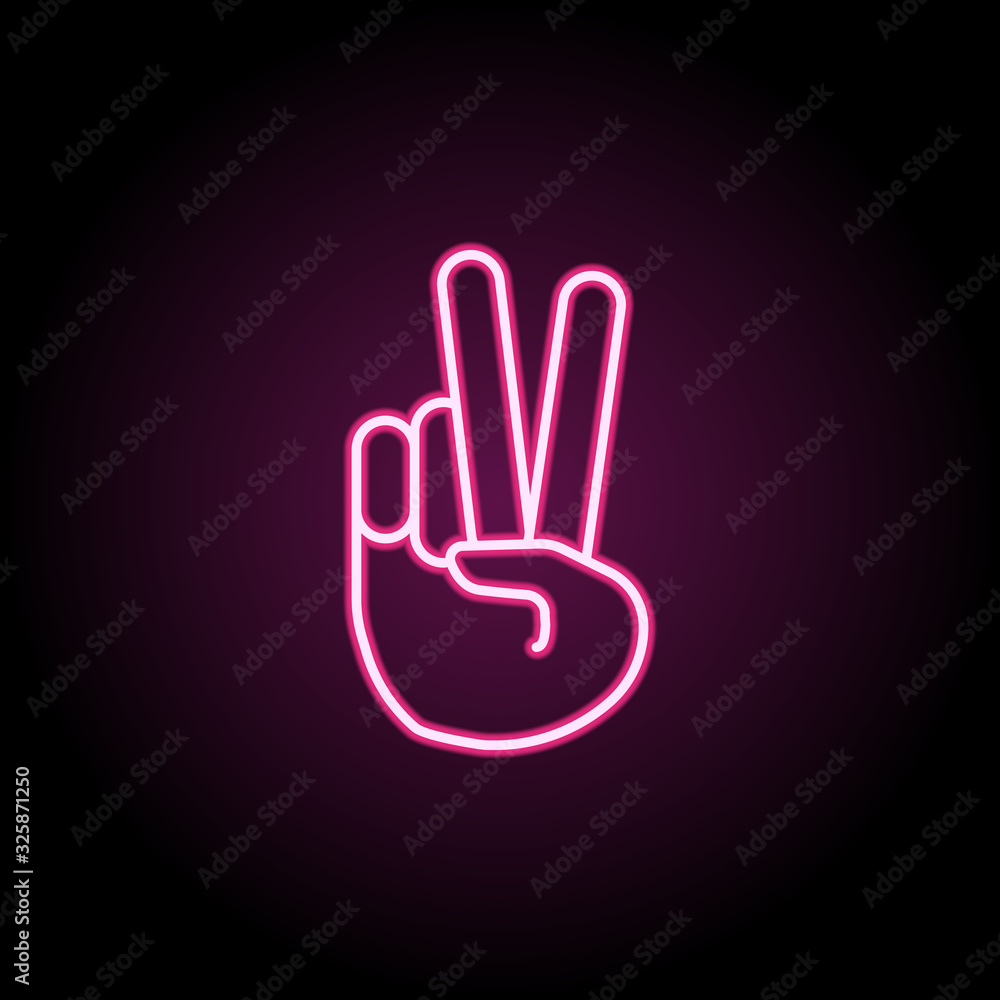 Poster world with your hands neon icon. simple thin line, outline vector of emoji icons for ui and ux, webs
