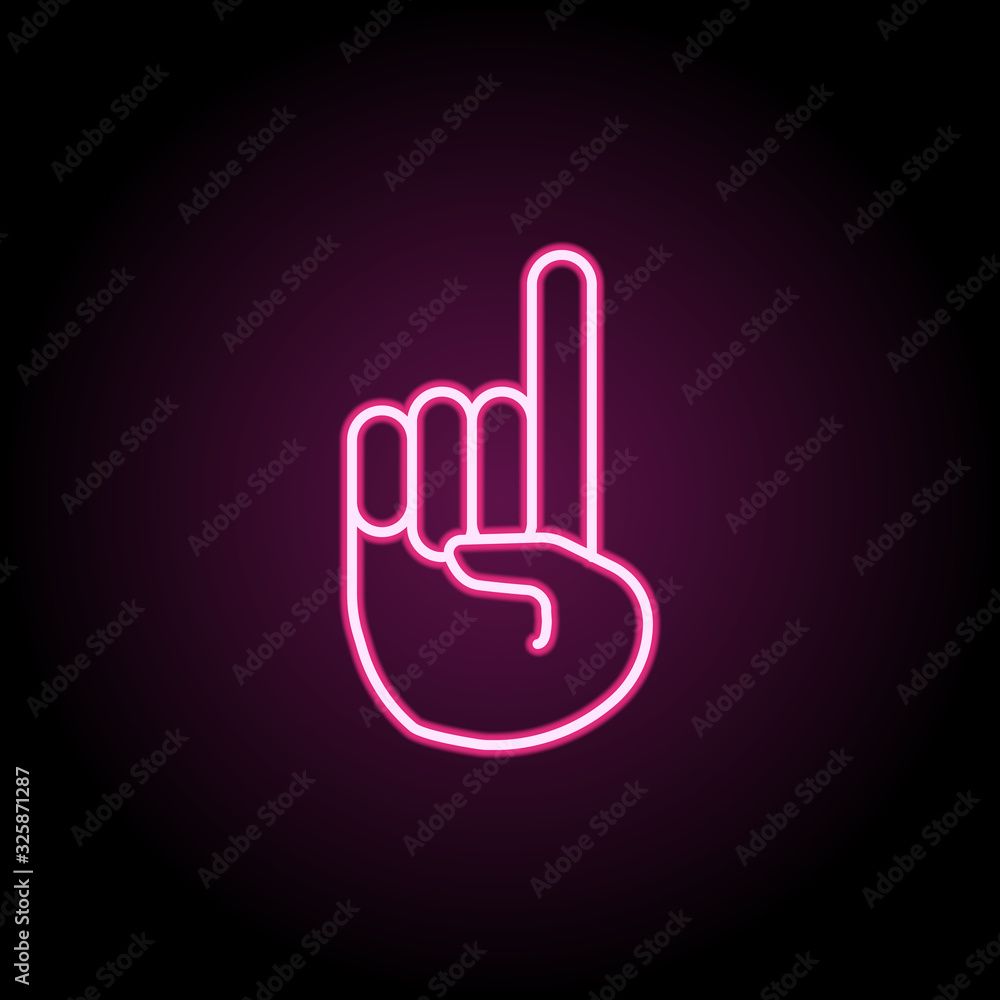 Poster finger point neon icon. simple thin line, outline vector of emoji icons for ui and ux, website or mo