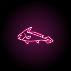 Jakknife fish neon icon. Simple thin line, outline vector of fish icons for ui and ux, website or mobile application