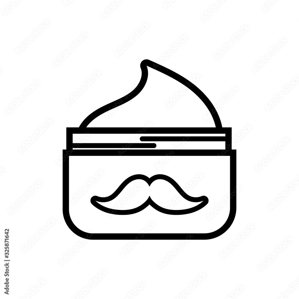 Wall mural cream pot with mustache product line style