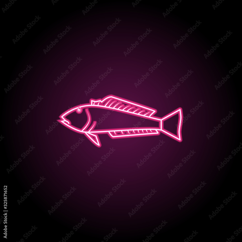 Aufkleber blue cod raawaru neon icon. simple thin line, outline vector of fish icons for ui and ux, website or