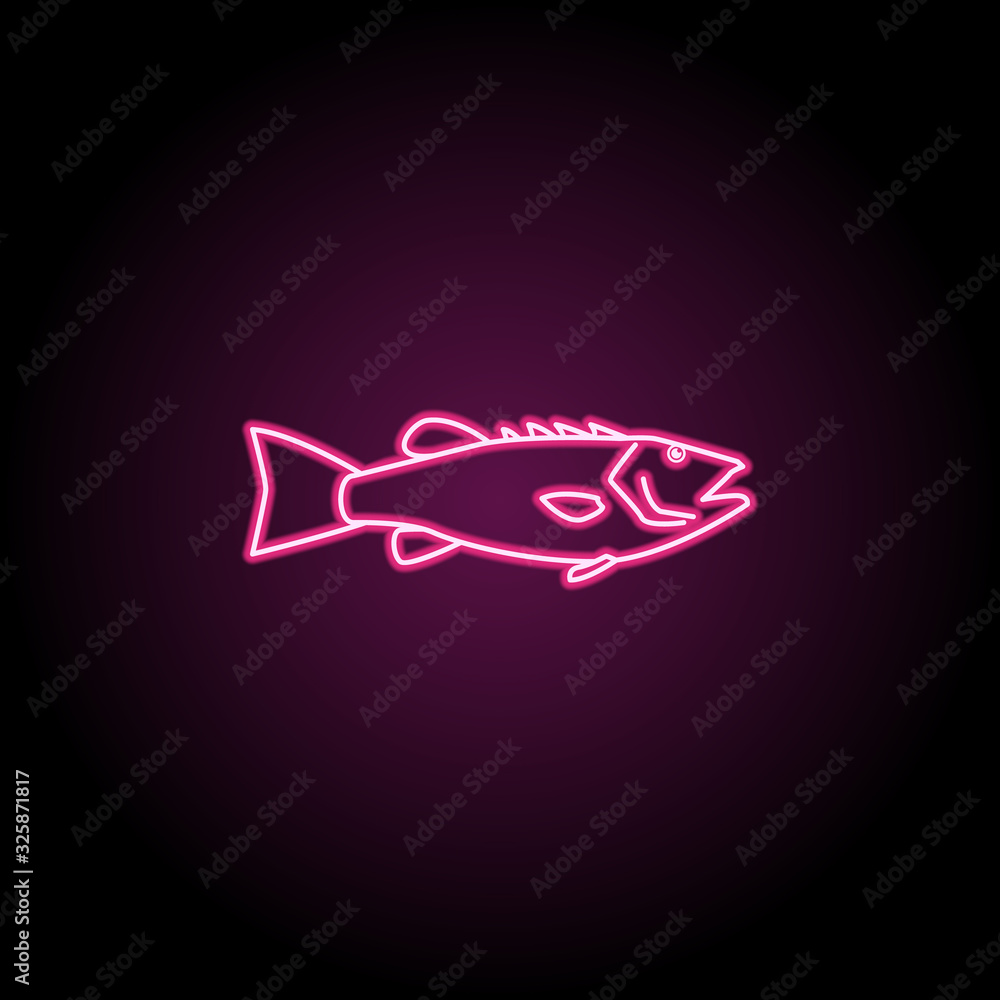 Aufkleber groper neon icon. simple thin line, outline vector of fish icons for ui and ux, website or mobile ap