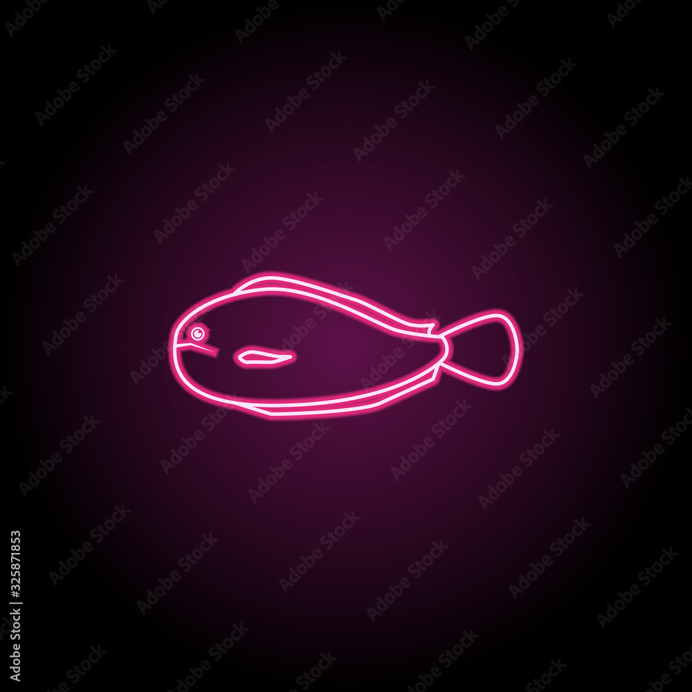Poster sole neon icon. simple thin line, outline vector of fish icons for ui and ux, website or mobile appl