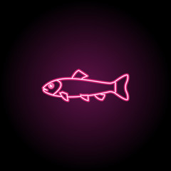 Trout neon icon. Simple thin line, outline vector of fish icons for ui and ux, website or mobile application
