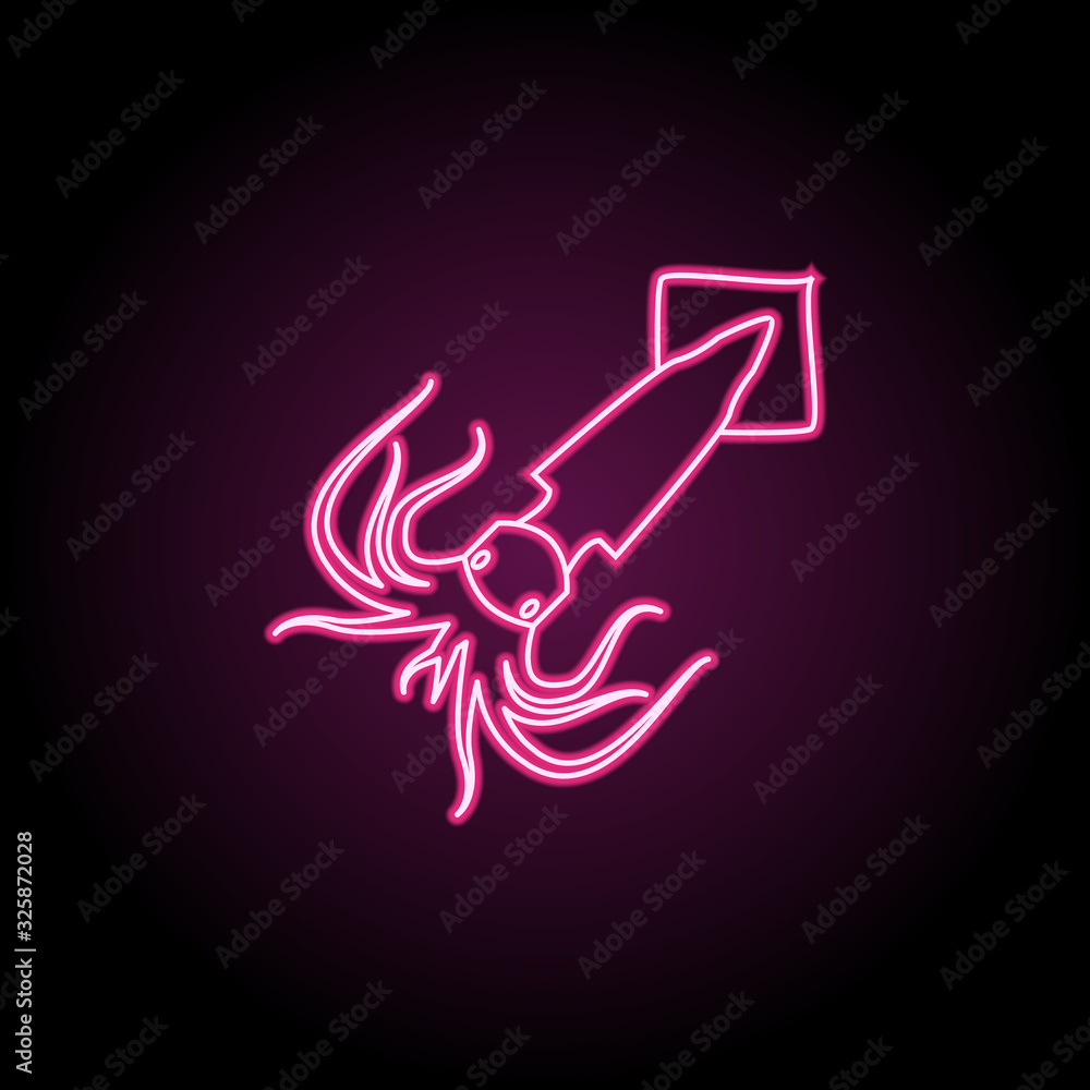 Aufkleber arrow squid neon icon. simple thin line, outline vector of fish icons for ui and ux, website or mobi