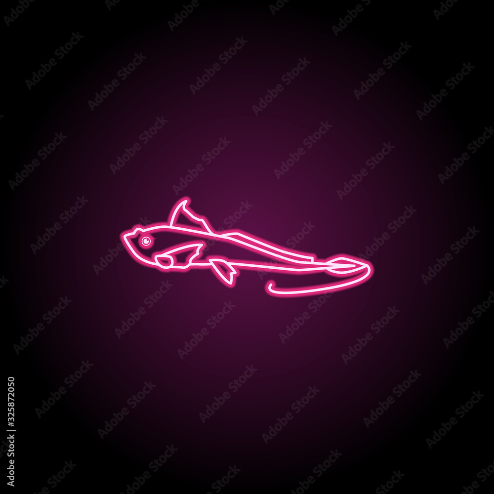 Poster ghost shark neon icon. simple thin line, outline vector of fish icons for ui and ux, website or mobi