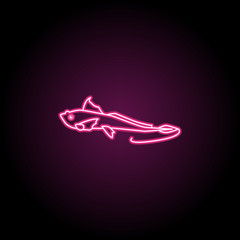 Fototapeta na wymiar Ghost shark neon icon. Simple thin line, outline vector of fish icons for ui and ux, website or mobile application