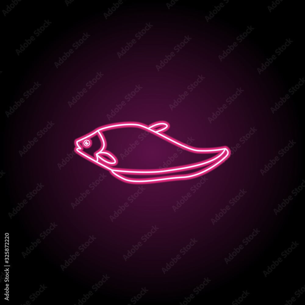 Poster notopterus neon icon. simple thin line, outline vector of fish icons for ui and ux, website or mobil