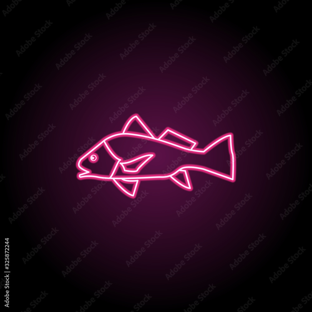 Poster black drum neon icon. simple thin line, outline vector of fish icons for ui and ux, website or mobil