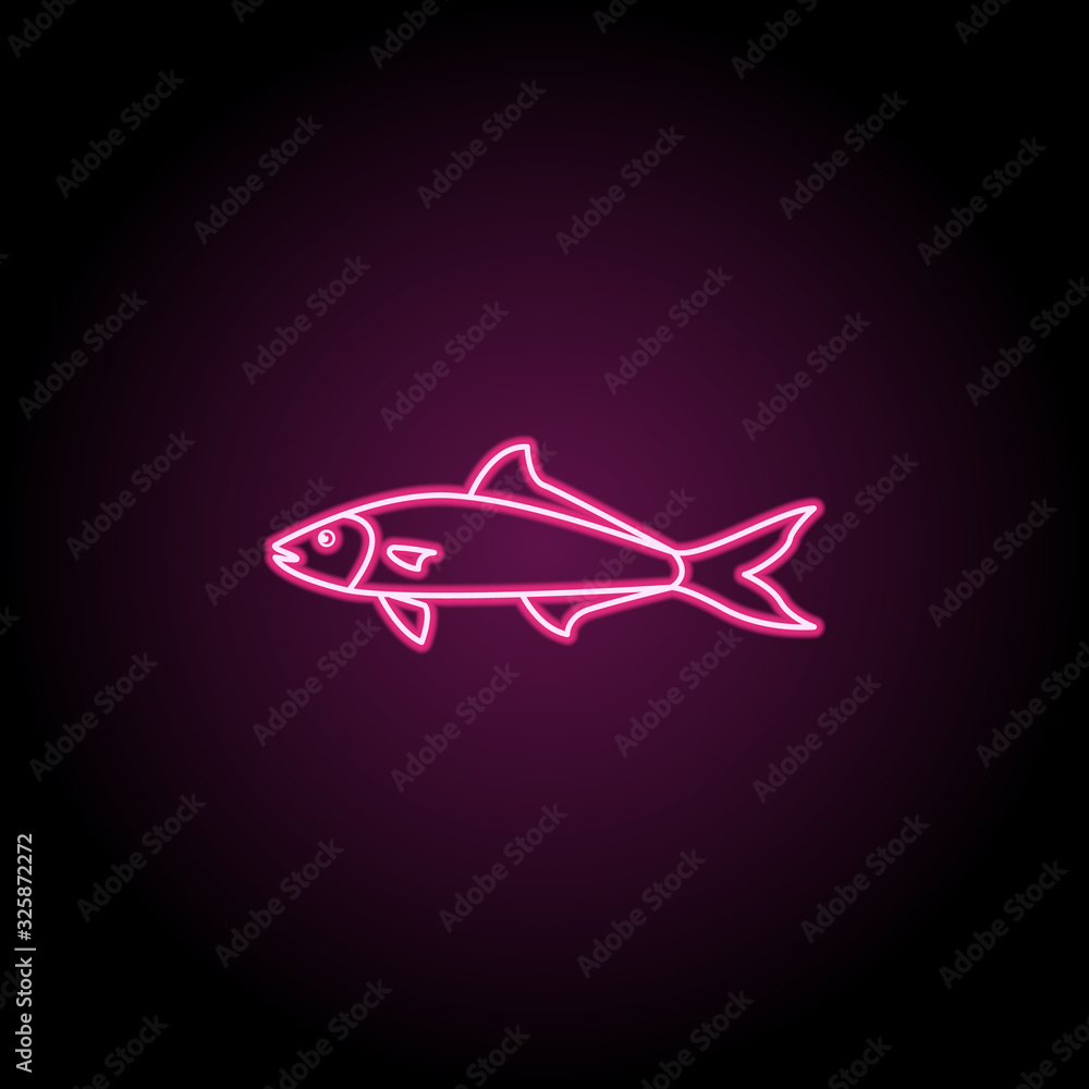 Poster cobia neon icon. simple thin line, outline vector of fish icons for ui and ux, website or mobile app