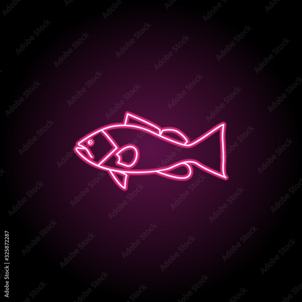 Aufkleber gag grouper neon icon. simple thin line, outline vector of fish icons for ui and ux, website or mobi