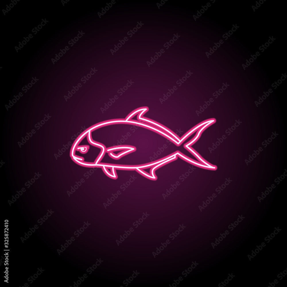 Poster pompano neon icon. simple thin line, outline vector of fish icons for ui and ux, website or mobile a