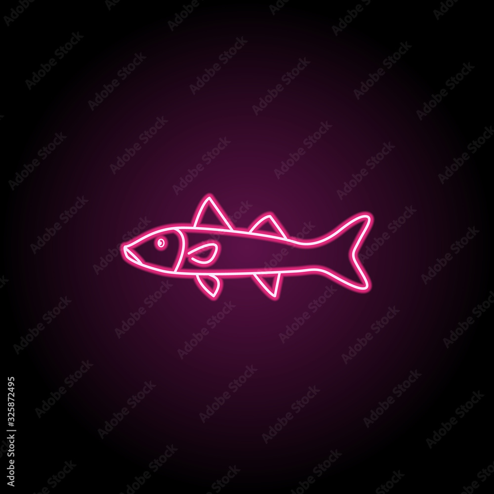 Poster snook neon icon. simple thin line, outline vector of fish icons for ui and ux, website or mobile app