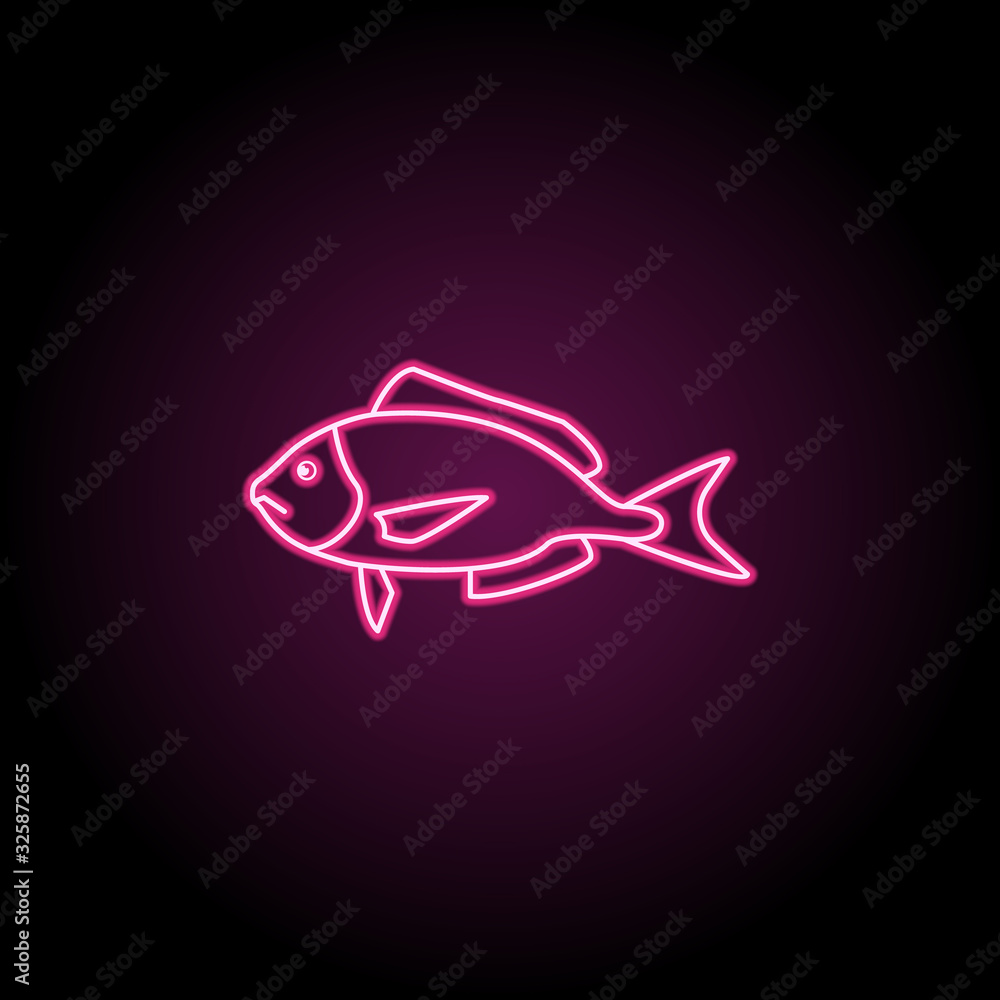 Aufkleber scup neon icon. simple thin line, outline vector of fish icons for ui and ux, website or mobile appl