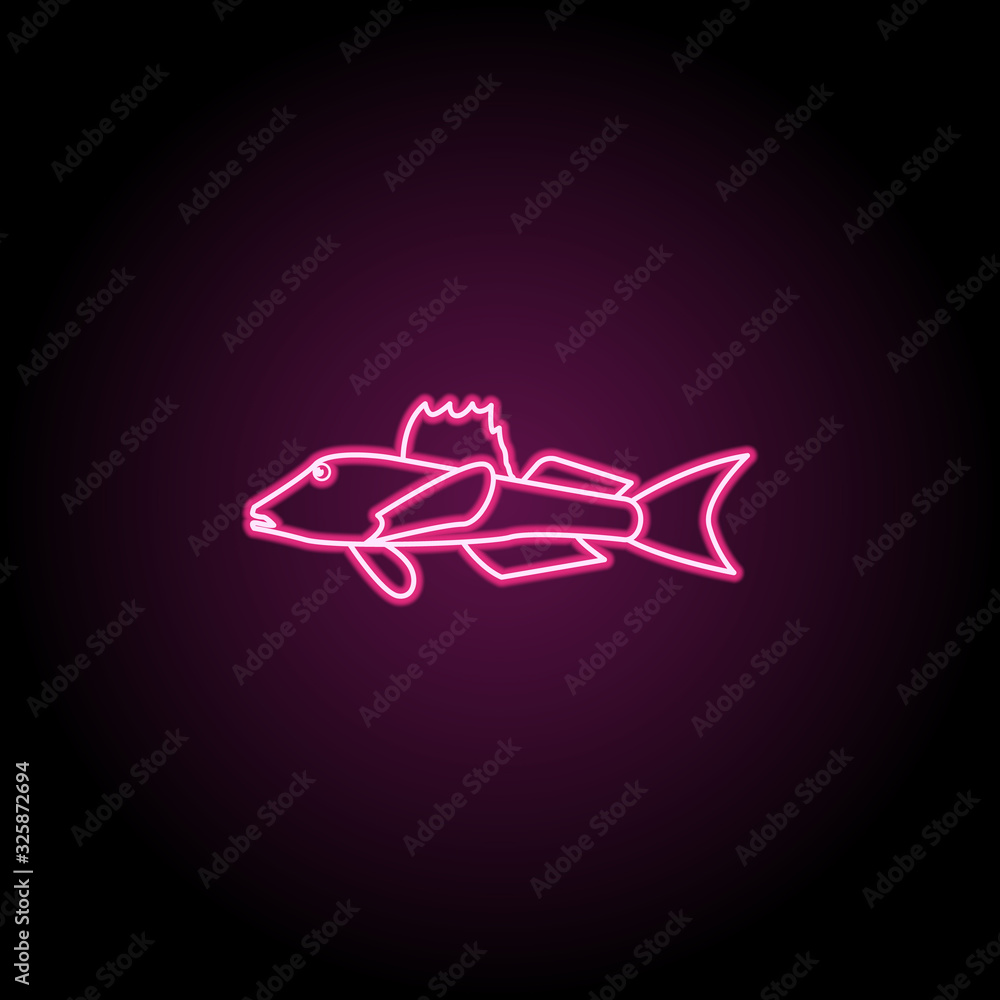 Poster northen searobin neon icon. simple thin line, outline vector of fish icons for ui and ux, website or