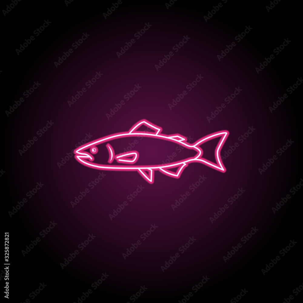 Poster rainbow trout neon icon. simple thin line, outline vector of fish icons for ui and ux, website or mo
