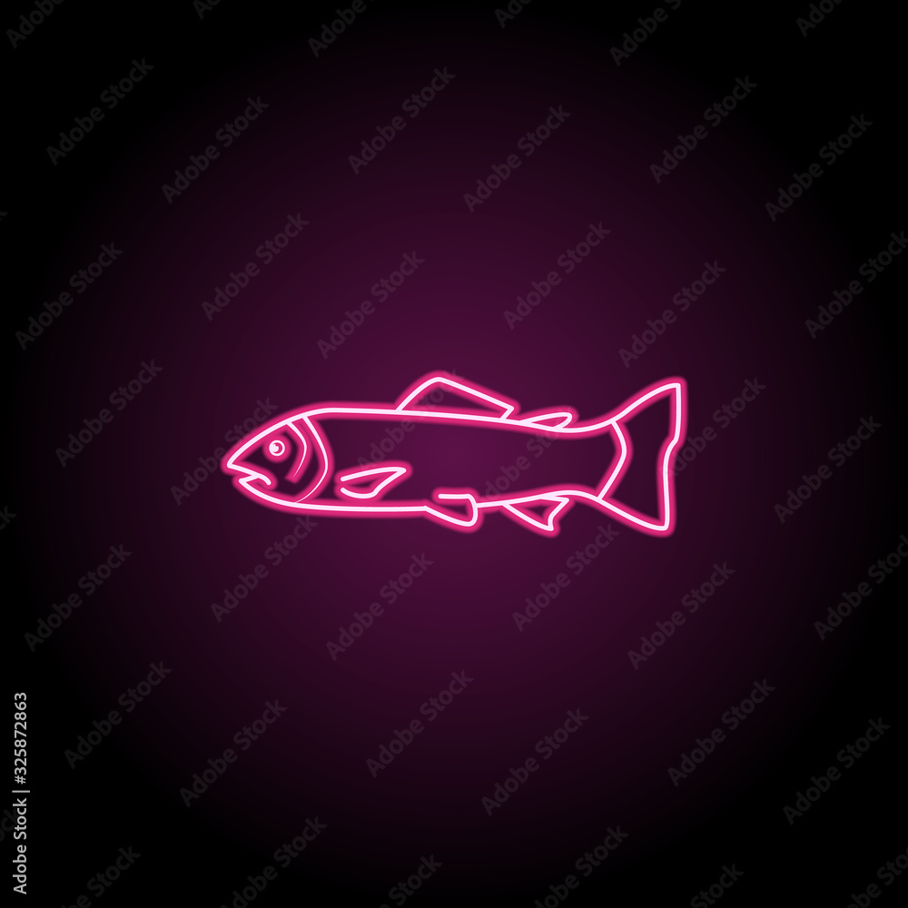 Aufkleber brook trout neon icon. simple thin line, outline vector of fish icons for ui and ux, website or mobi