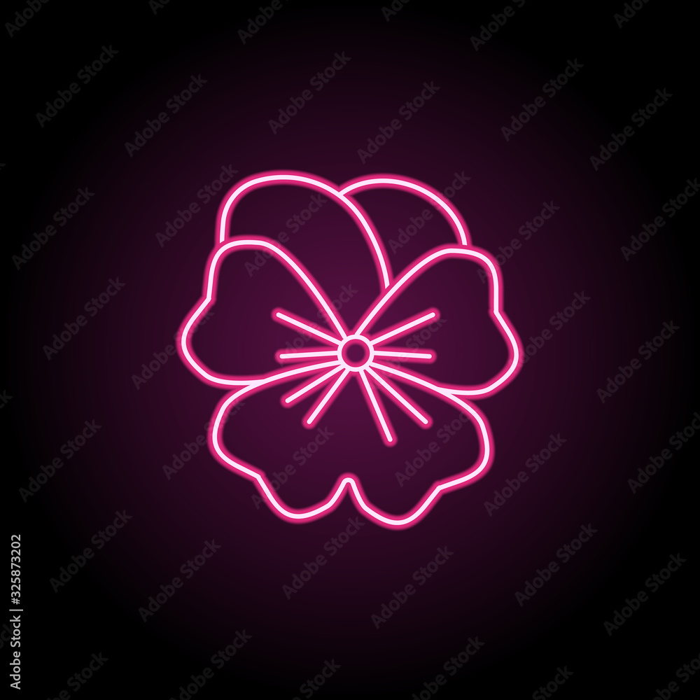 Poster abstract type of lily flowers neon icon. simple thin line, outline vector of flower icons for ui and