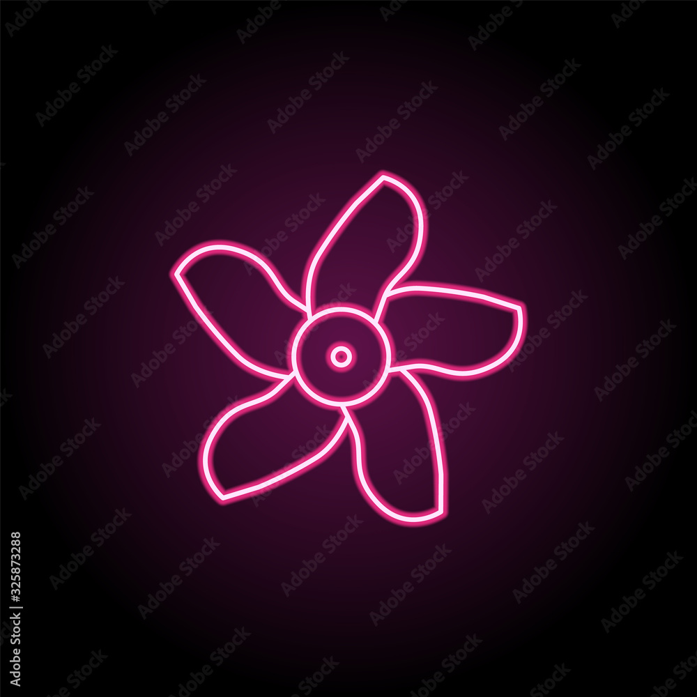 Poster abstract type of flowers neon icon. simple thin line, outline vector of flower icons for ui and ux, 