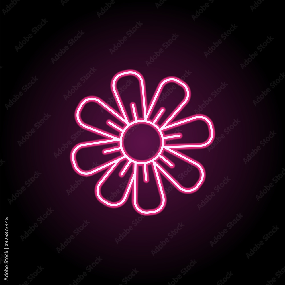 Poster abstract type of flowers neon icon. simple thin line, outline vector of flower icons for ui and ux, 