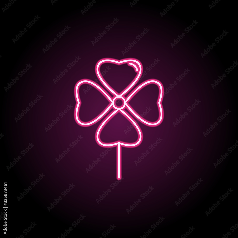 Poster abstract type of clover flowers neon icon. simple thin line, outline vector of flower icons for ui a