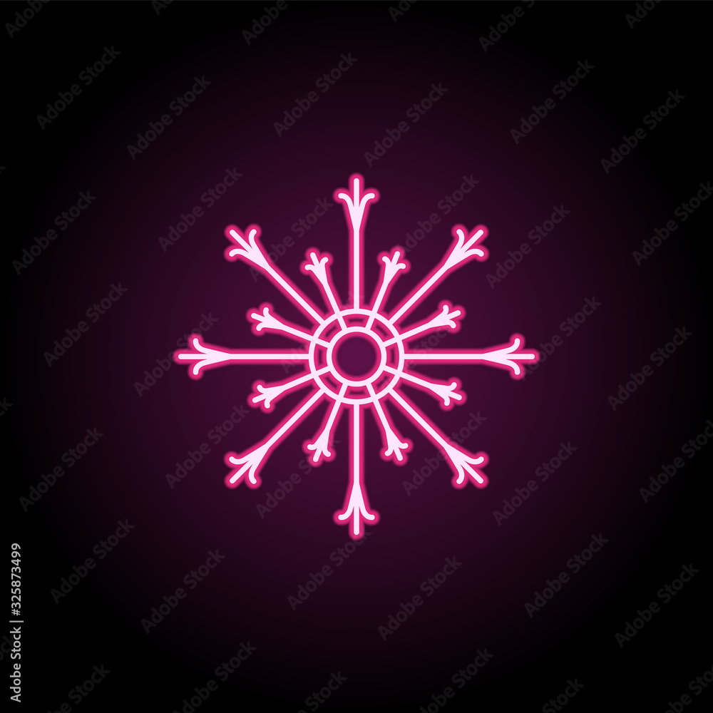 Poster abstract type of flowers neon icon. simple thin line, outline vector of flower icons for ui and ux, 
