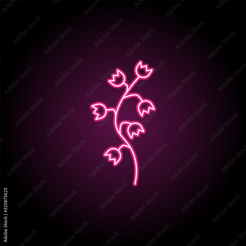 Poster abstract type of flowers neon icon. simple thin line, outline vector of flower icons for ui and ux, 