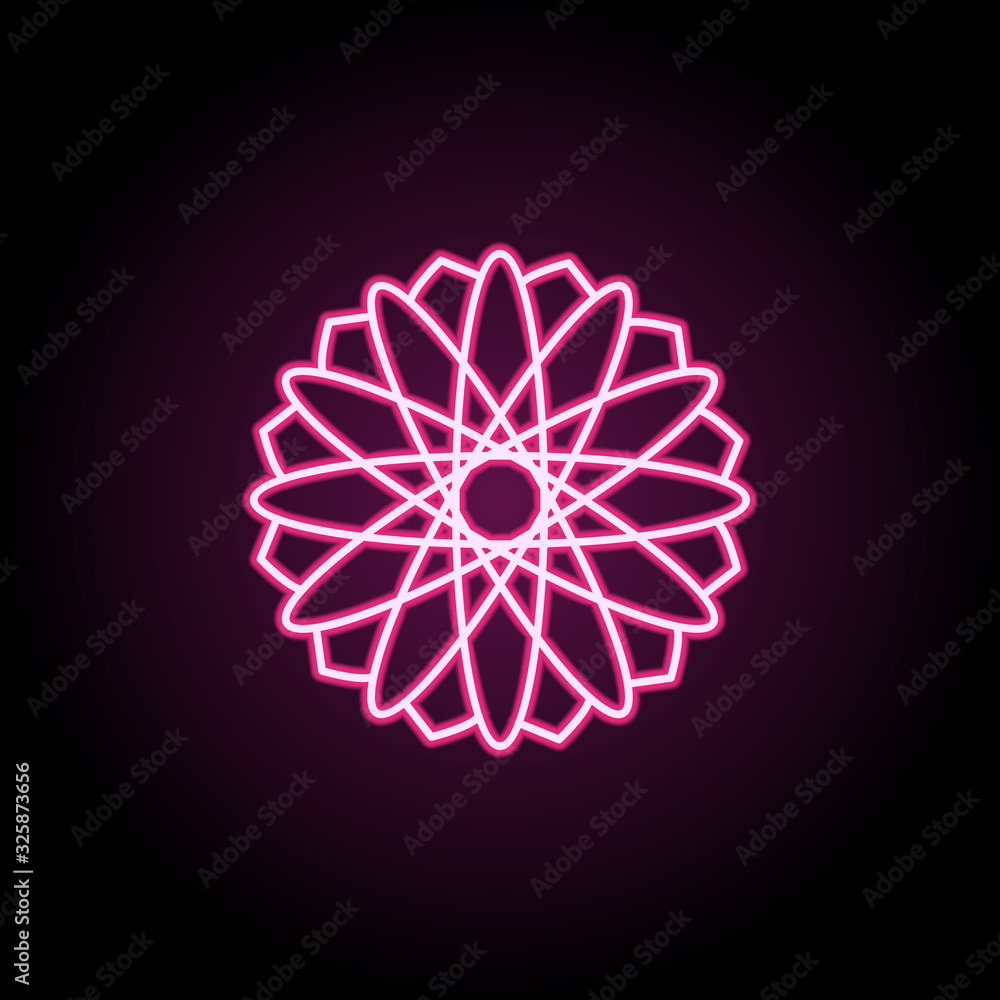 Poster abstract type of flowers neon icon. simple thin line, outline vector of flower icons for ui and ux, 