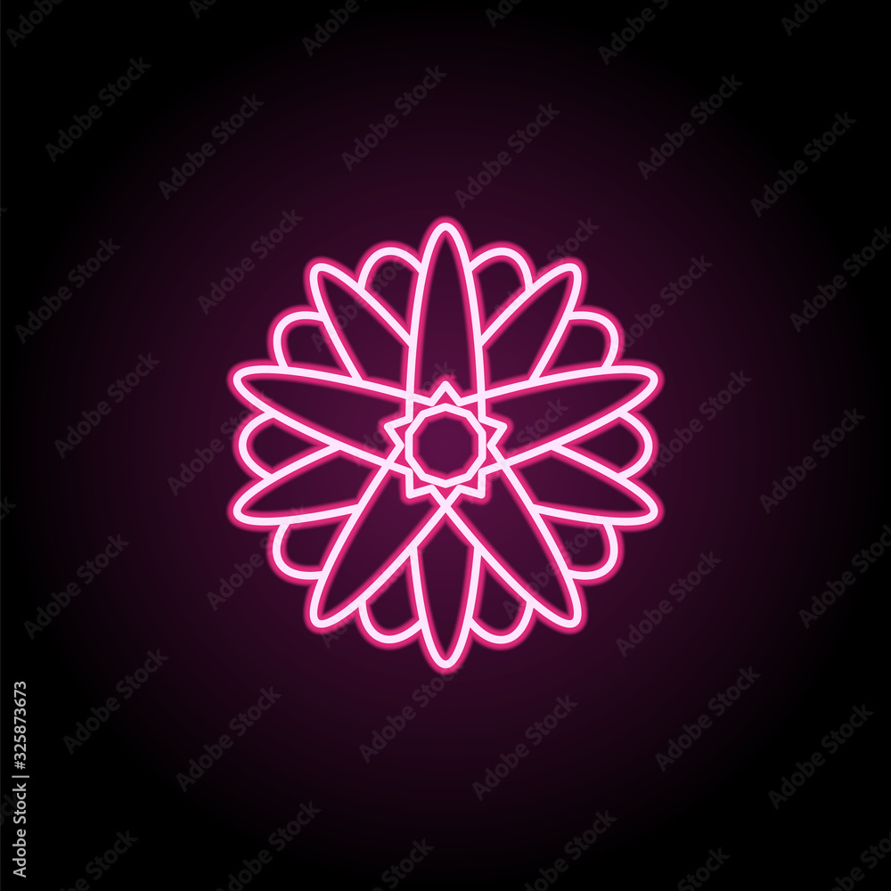 Poster abstract type of flowers neon icon. simple thin line, outline vector of flower icons for ui and ux, 
