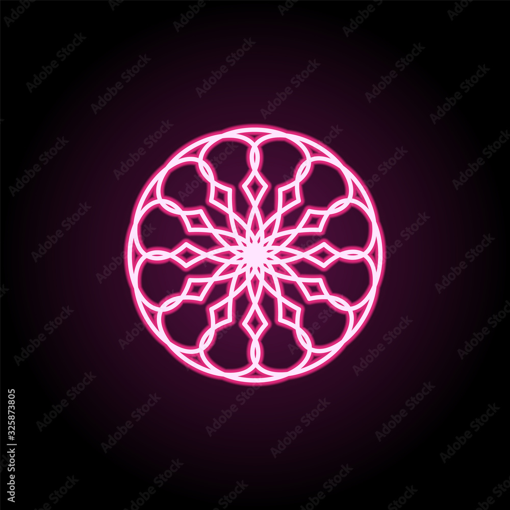 Aufkleber abstract type of flowers neon icon. simple thin line, outline vector of flower icons for ui and ux, 