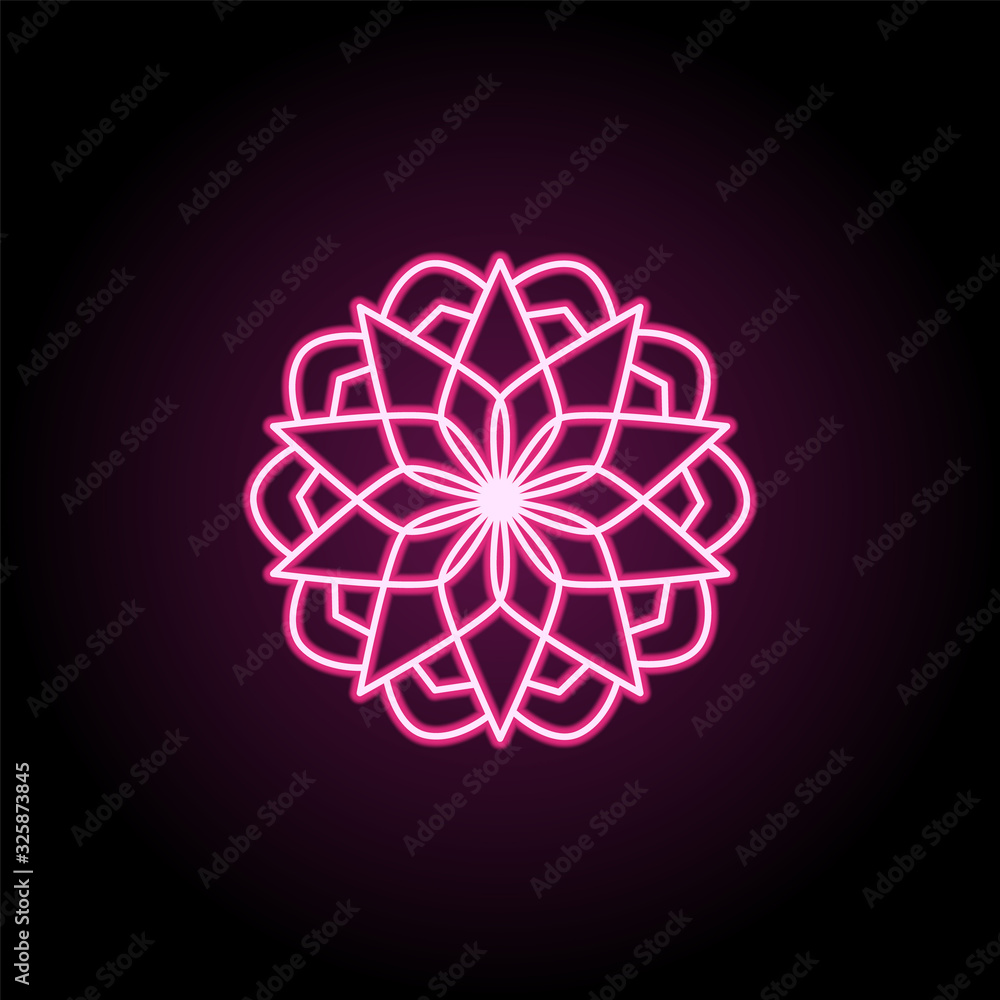 Aufkleber abstract type of flowers neon icon. simple thin line, outline vector of flower icons for ui and ux, 