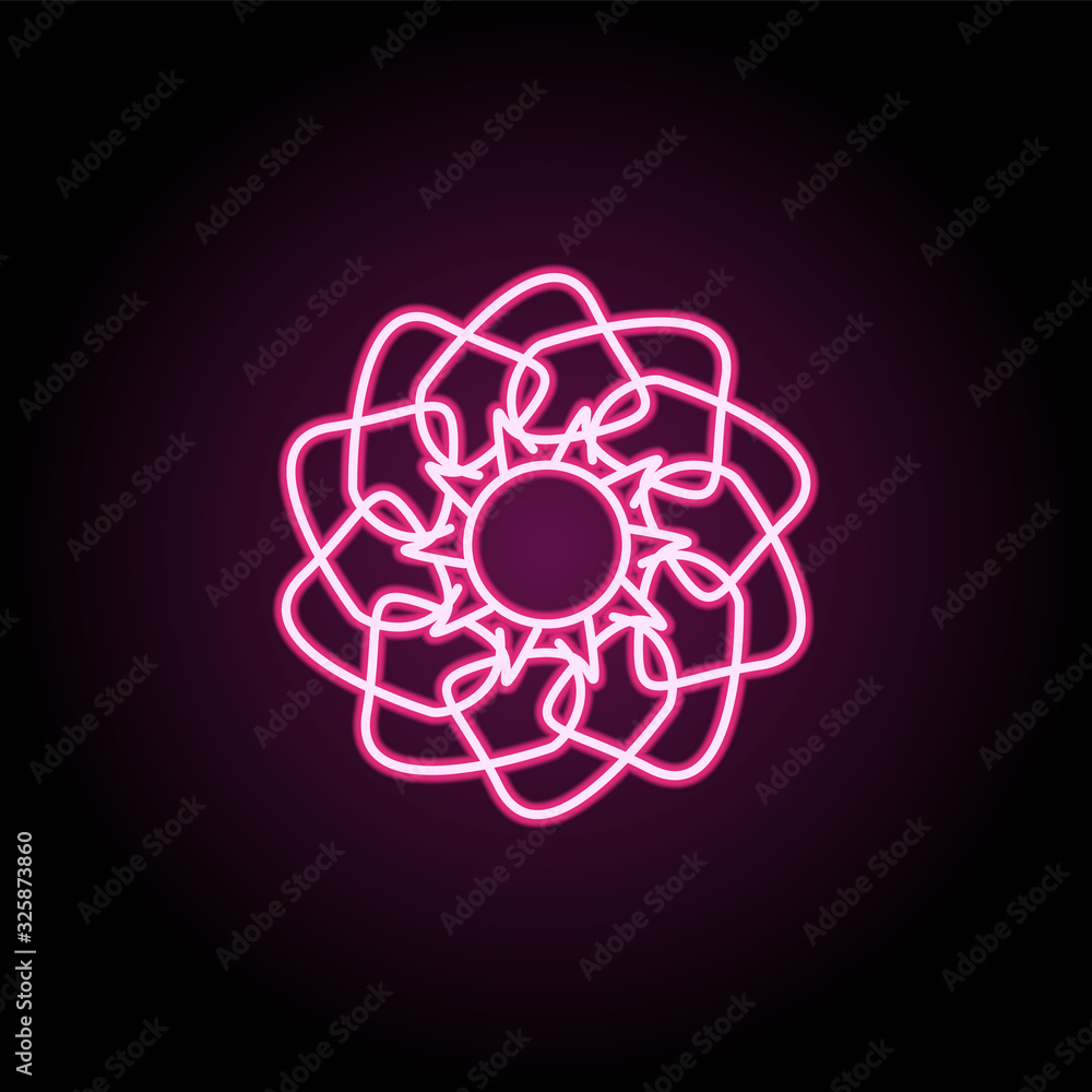 Poster abstract type of flowers neon icon. simple thin line, outline vector of flower icons for ui and ux, 