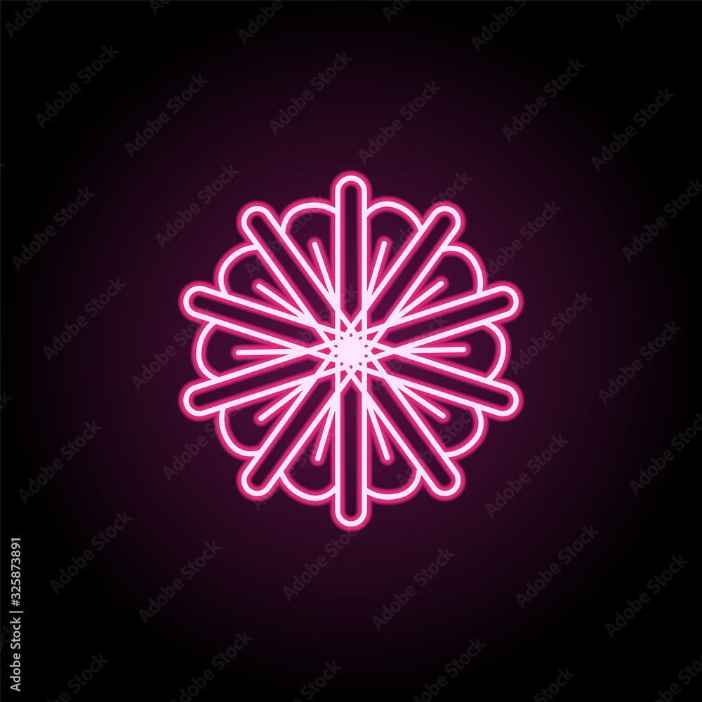 Poster abstract type of flowers neon icon. simple thin line, outline vector of flower icons for ui and ux, 