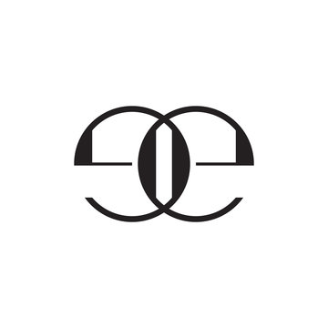 letter ee circle linked geometric simple design symbol logo vector