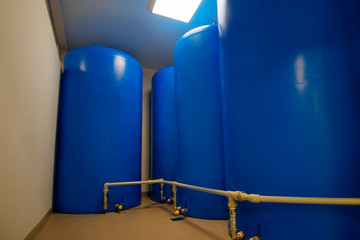 huge plastic containers for storing and producing water