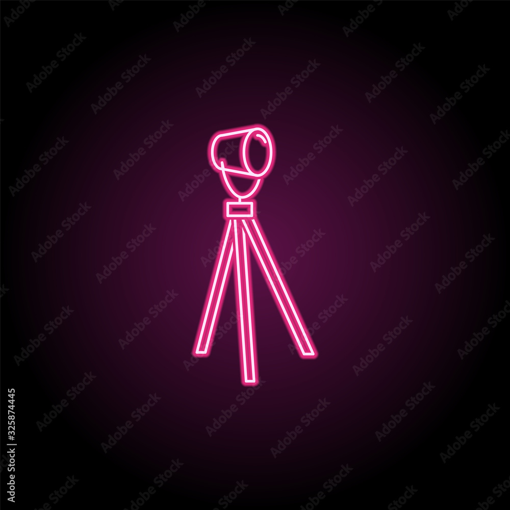 Poster floor lamp neon icon. simple thin line, outline vector of household icons for ui and ux, website or 