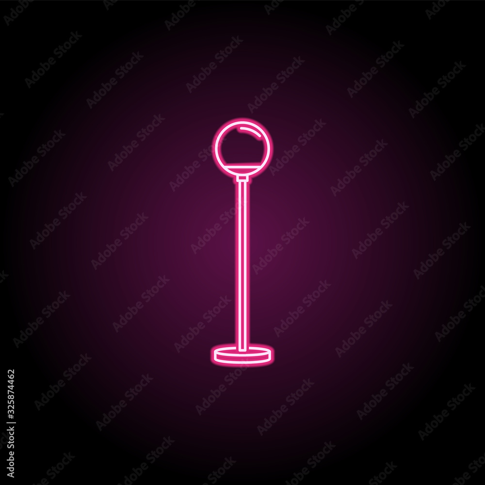 Poster floor lamp neon icon. simple thin line, outline vector of household icons for ui and ux, website or 