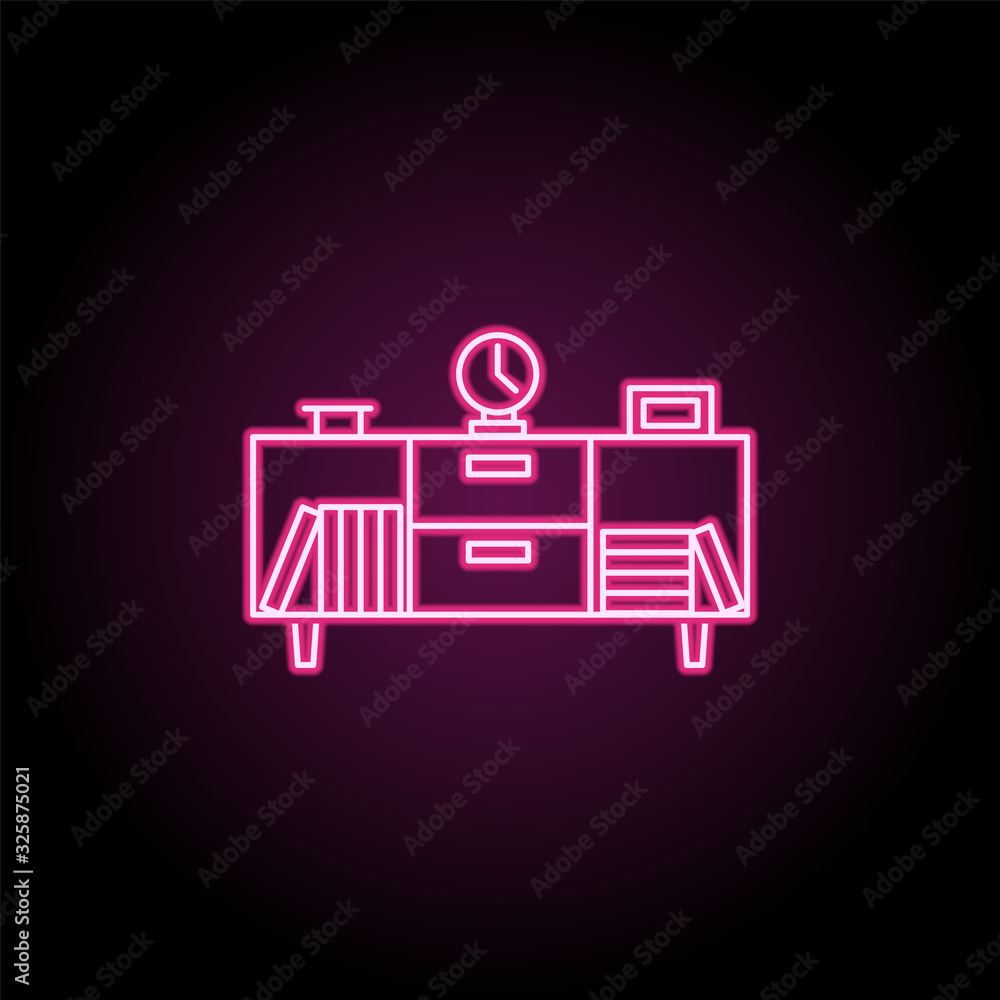 Poster bookcase vector icon. simple thin line, outline vector of household icons for ui and ux, website or 