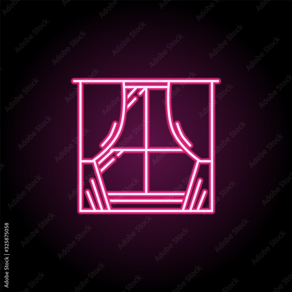 Poster curtain windows icon. simple thin line, outline vector of household icons for ui and ux, website or 
