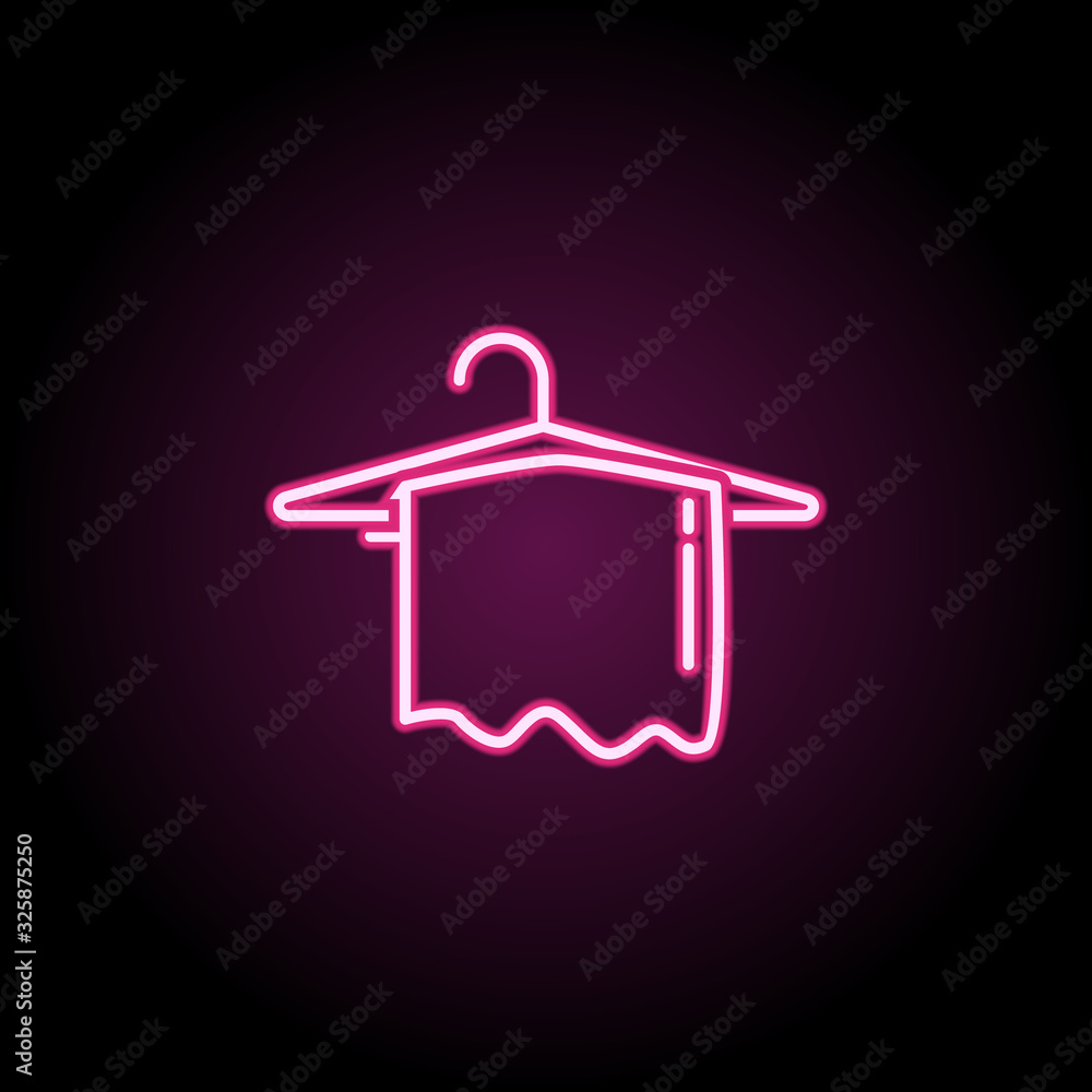 Poster hanger icon with towel icon. simple thin line, outline vector of household icons for ui and ux, webs