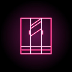 Cupboard wardrobe whith mirror icon. Simple thin line, outline vector of household icons for ui and ux, website or mobile application