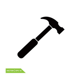 Hammer icon vector logo template